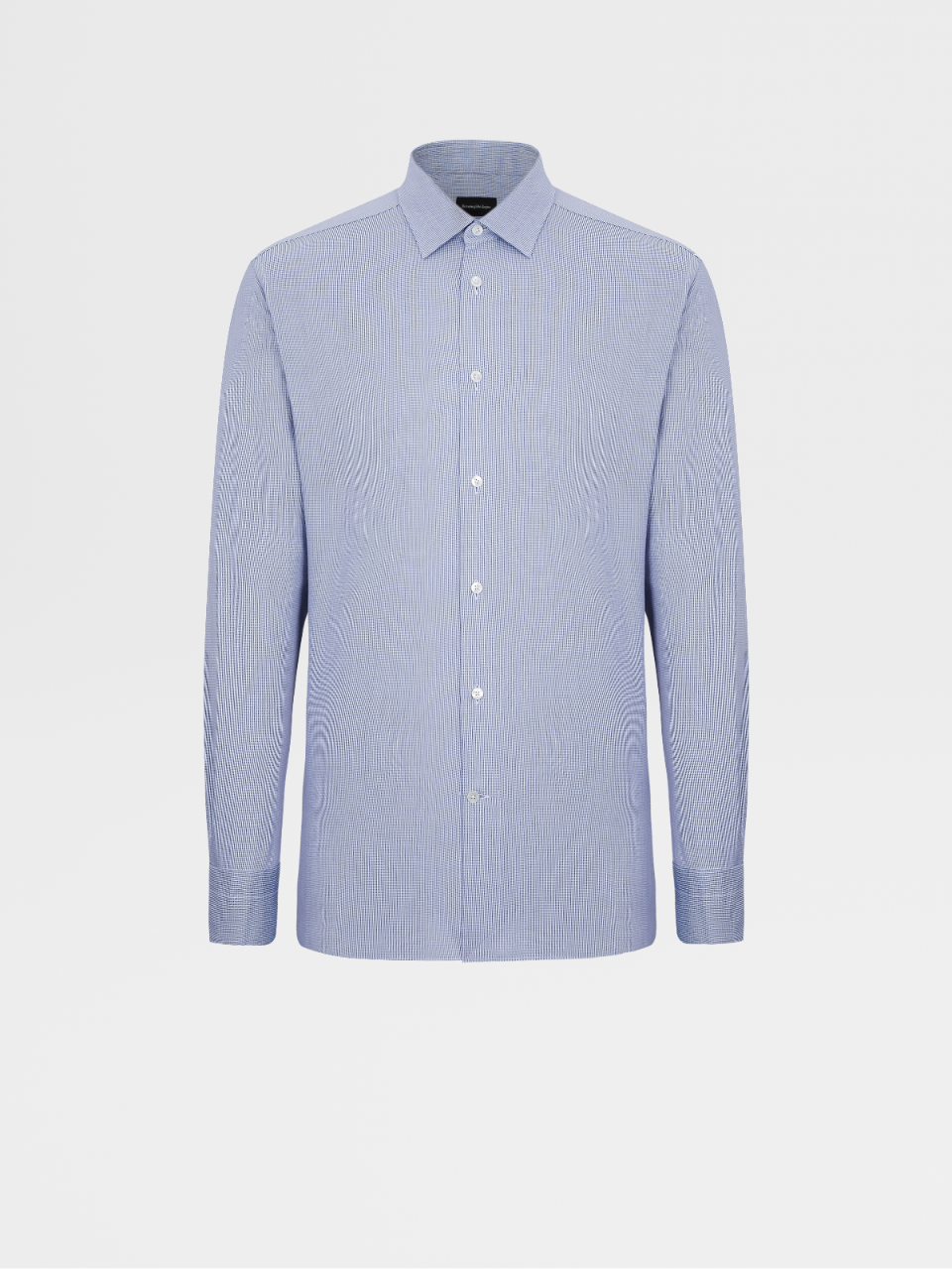 Micro-textured Blue Trofeo™ Cotton Tailoring Shirt, City Slim Fit